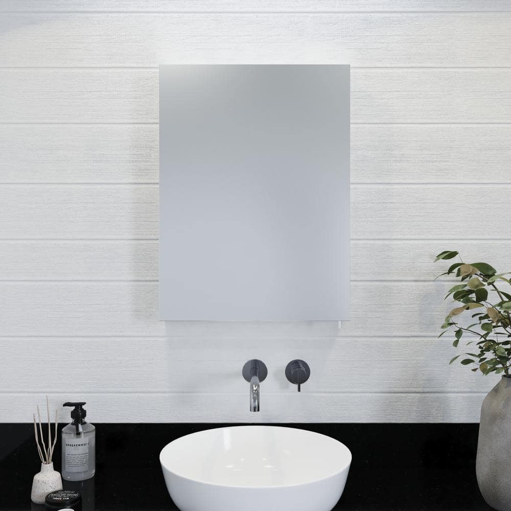 Finchley 20 in. W x 26 in. H Rectangular Silver Stainless Steel Surface Mount Medicine Cabinet with Mirror -  Croydex, WC940105