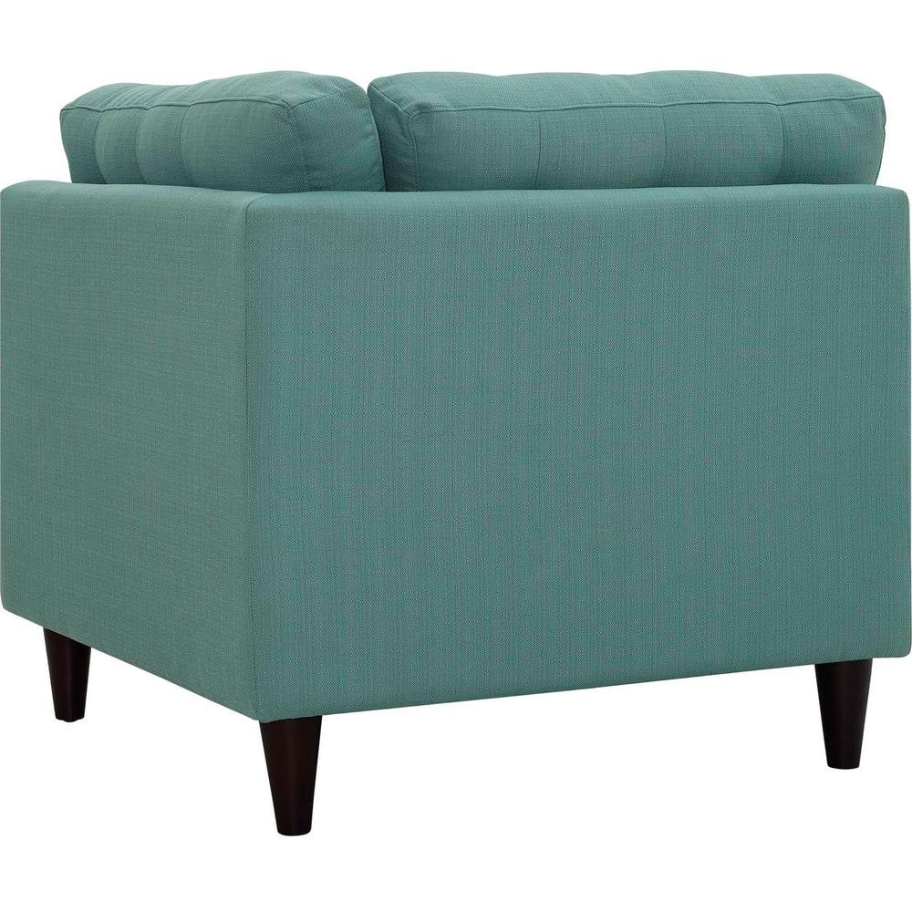 Laguna Tufted Fabric Armless Corner Chair with Wood Legs