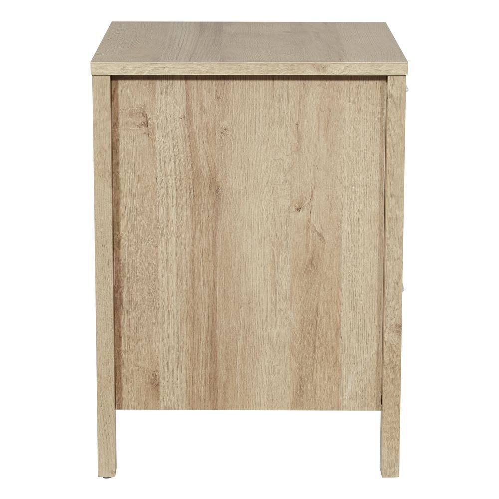 Canyon Oak Nightstand with USB Ports and Storage