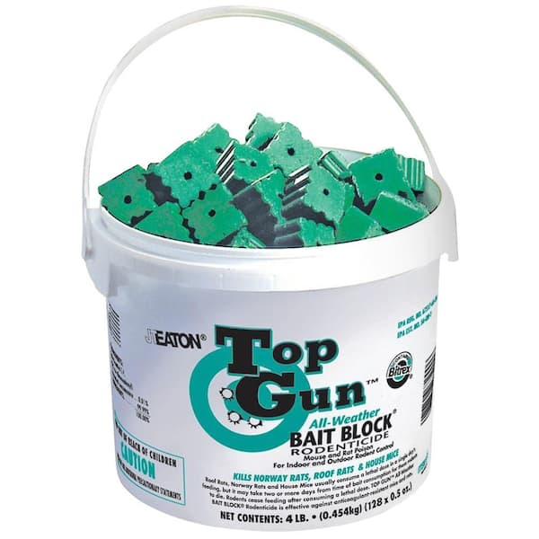 JT Eaton 750 Top Gun Bait Block Rodenticide with Stop-Feed Action and Bitrex for Mice and Rats (128-Pack)