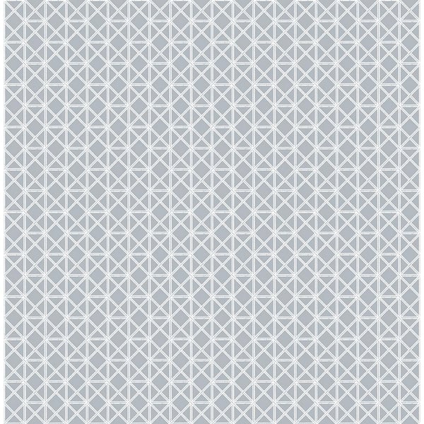 A-Street Prints Lisbeth Grey Geometric Lattice Grey Wallpaper Sample
