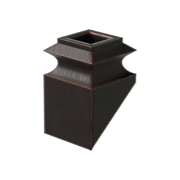 1 in. D x 1 in. W x 1 in. L Oil Rubbed Copper Aluminum Angled Baluster Shoe