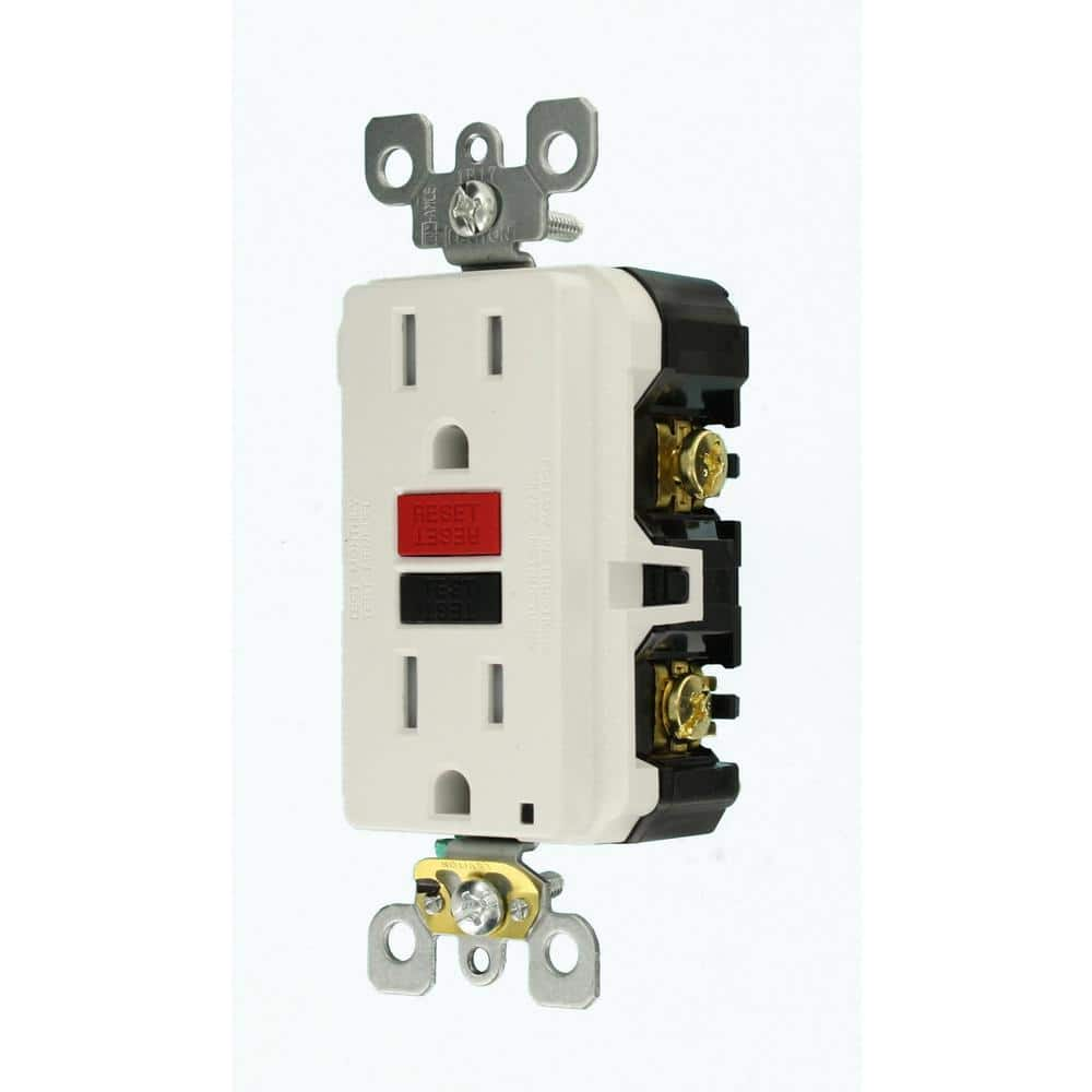 Leviton 15 Amp 125-Volt Self-Test Tamper Resistant GFCI Outlet, White ...