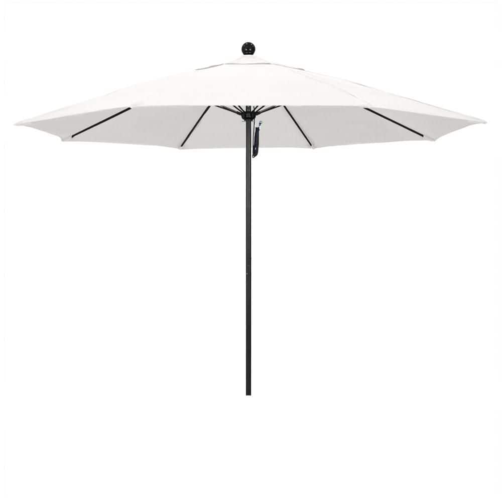 11 ft. Black Aluminum Market Patio Umbrella with Fiberglass Ribs Pulley Lift in Natural Pacifica price history on PriceWatchPro