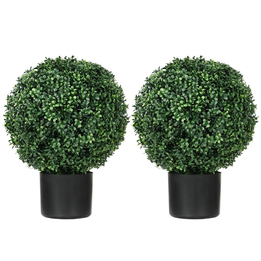 Great Value for Money Set of 2 1.7 ft. Artificial Boxwood Tree in Pot