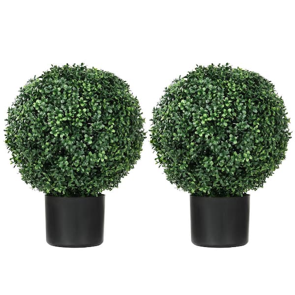 Unbranded Great Value for Money Set of 2 1.7 ft. Artificial Boxwood Tree in Pot