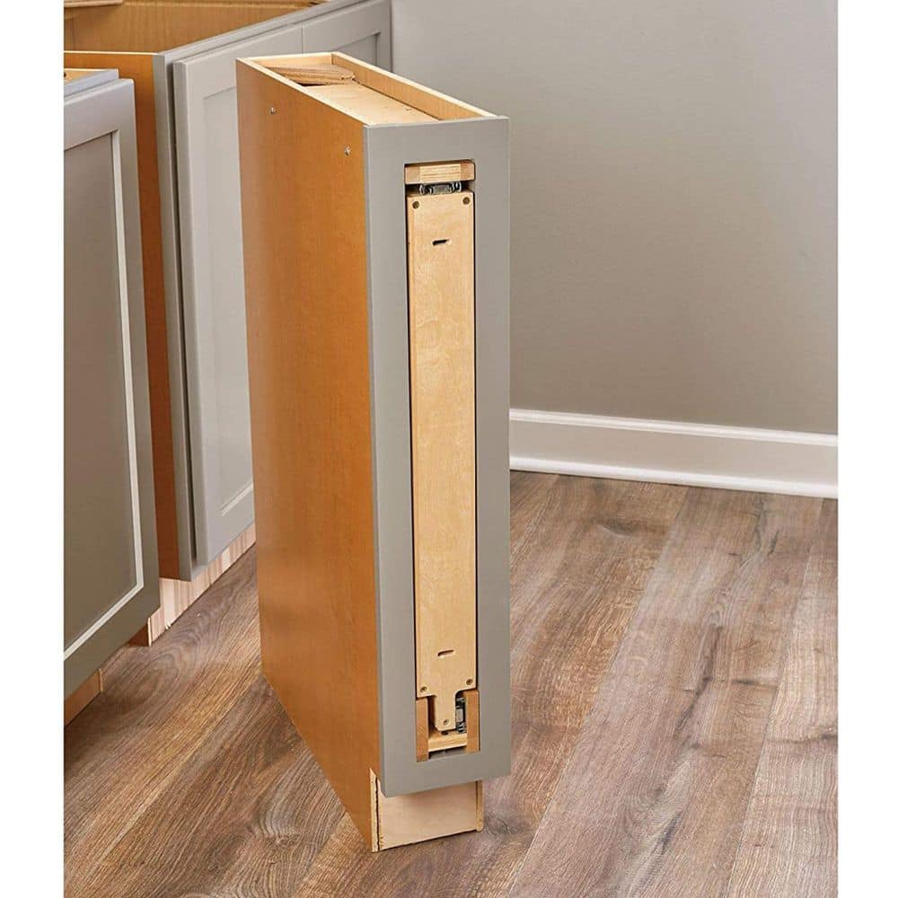 Maple 3" Base Cabinet Pull-Out Organizer with Chrome Rails