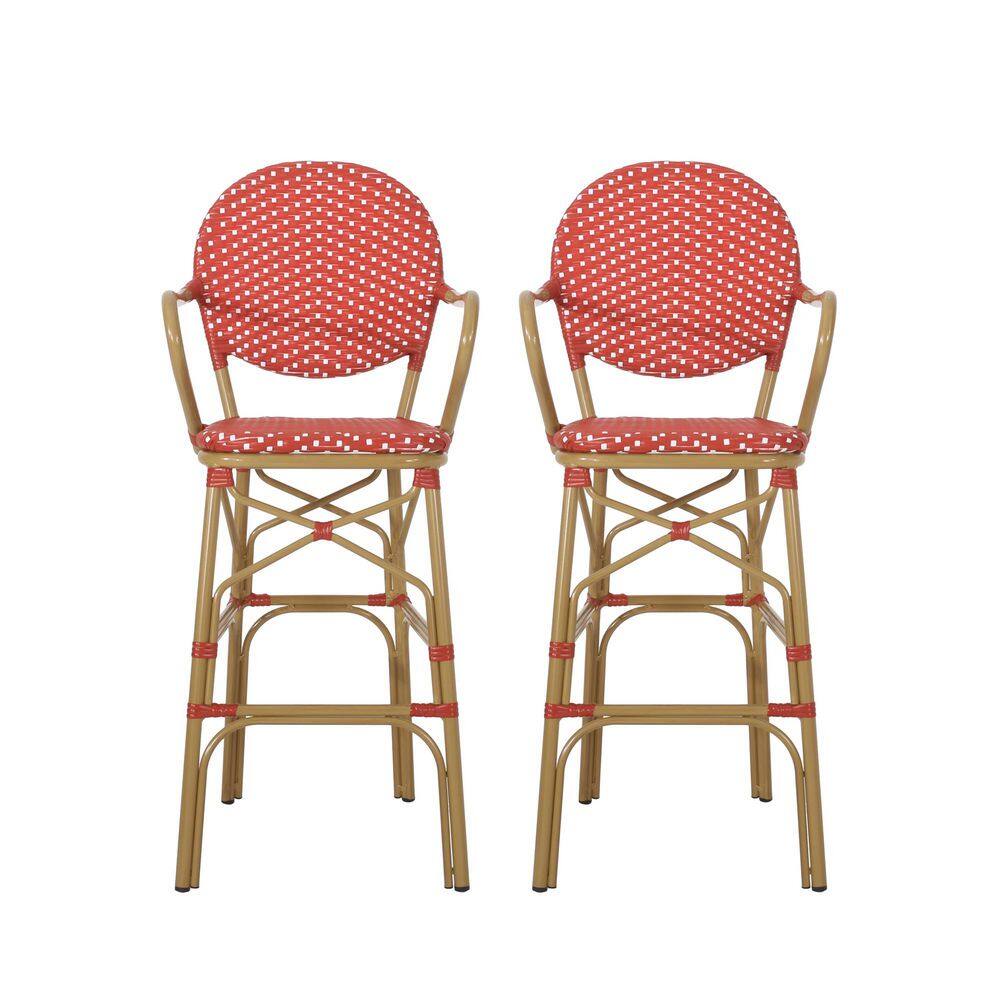 French Red Wicker Outdoor Bar Stools (2-Pack) price history on PriceWatchPro