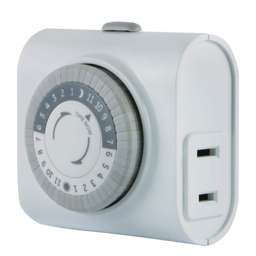 GE 24-Hour Indoor Plug-In 1-Outlet Timer 15153 - The Home Depot