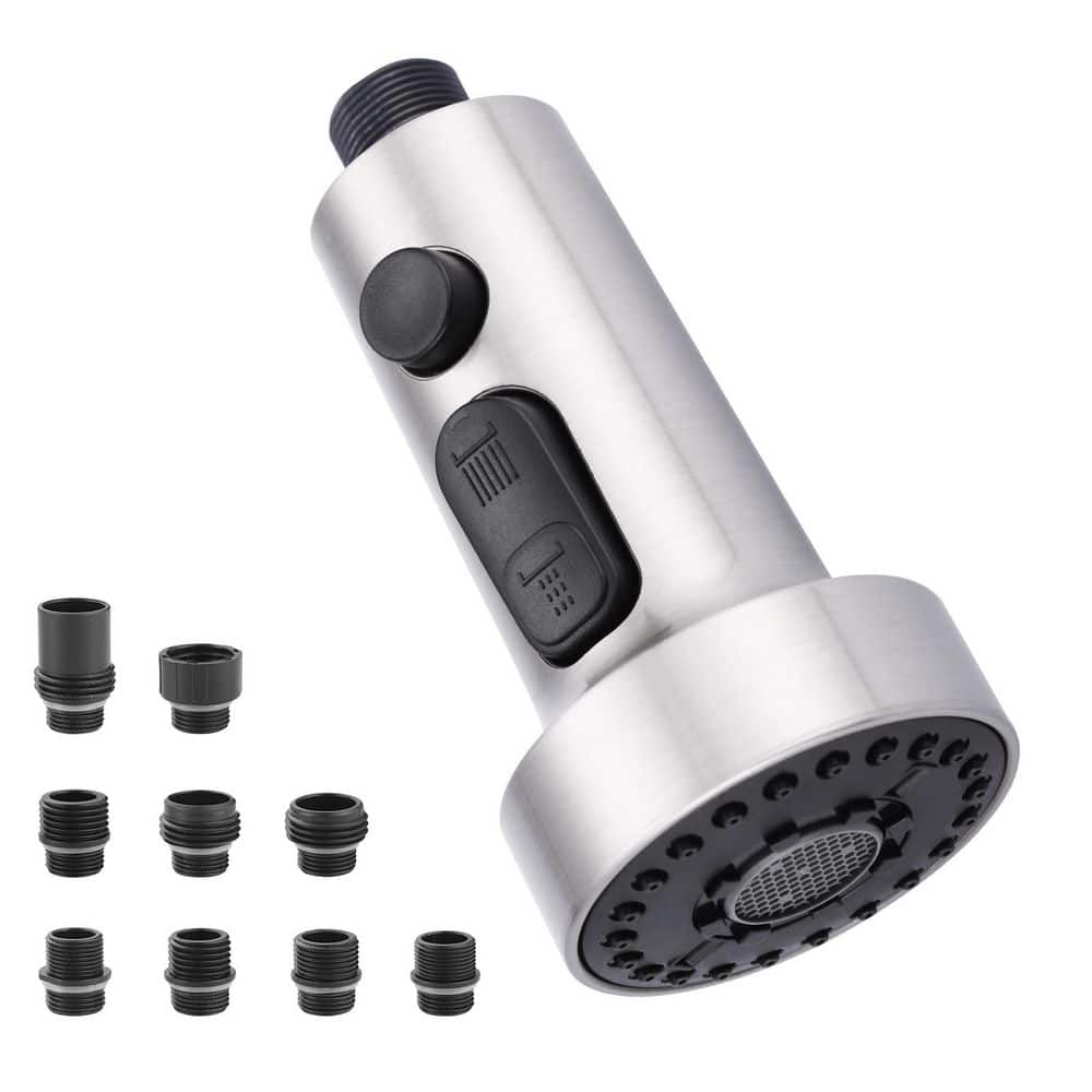 3-Function Pull-Down Kitchen Faucet Sprayer Head Replacement with 9-Adapter Universal Kit in Brushed Nickel price history on PriceWatchPro