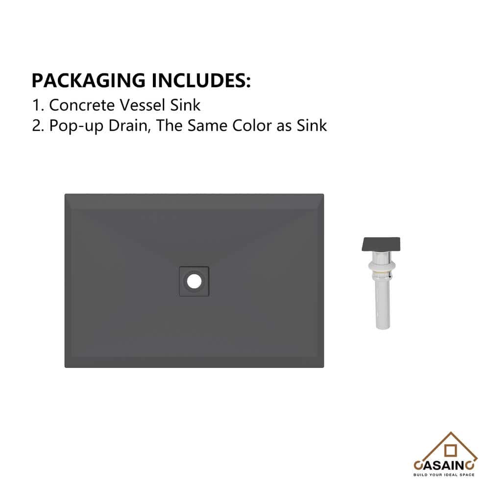 Black Earth Rectangular Ceramic Above-Counter Vessel Sink