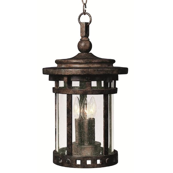 Maxim Lighting Santa Barbara Cast 3-Light Sienna Outdoor Hanging Lantern