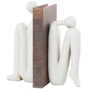 White Polystone People Bookends (Set of 2)