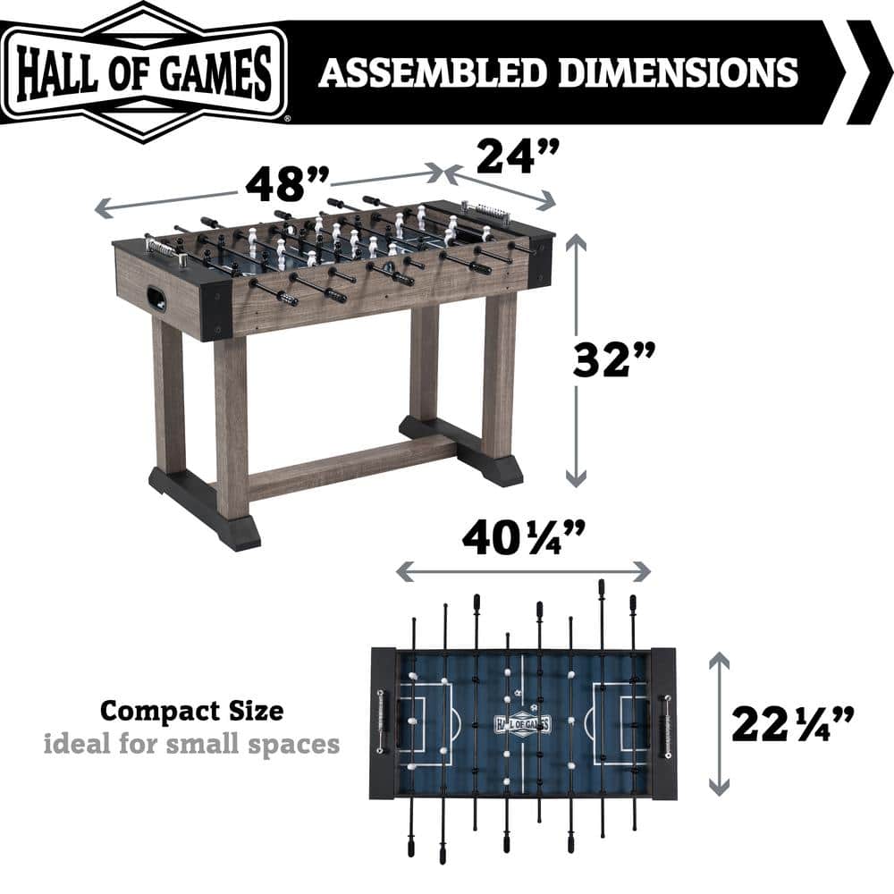 Charleston 48'' Gray Wood Grain Foosball Table