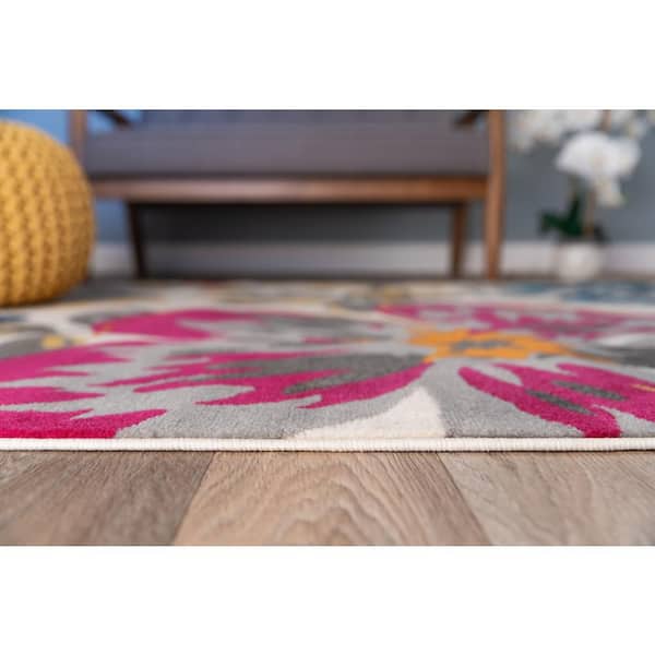 Modern Floral Design Multi 7 ft. 6 in. x 9 ft. 5 in. Area Rug