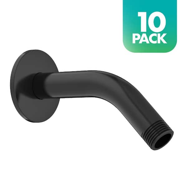 Niagara Conservation 6 in. Matte Black Shower Arm with Flange (10-Pack)