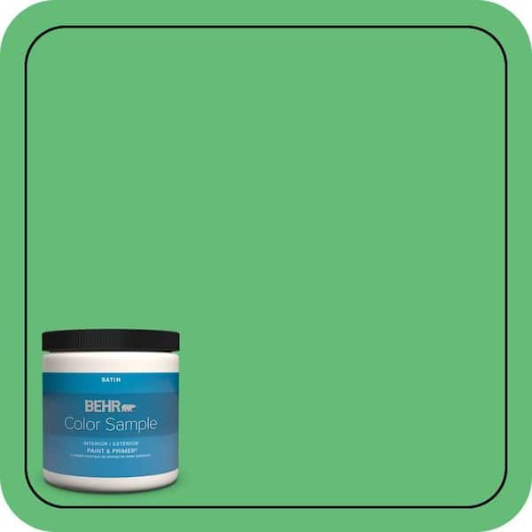 BEHR PREMIUM PLUS 8 oz. #450B-5 Lady Luck Satin Enamel Interior/Exterior Paint & Primer Color Sample