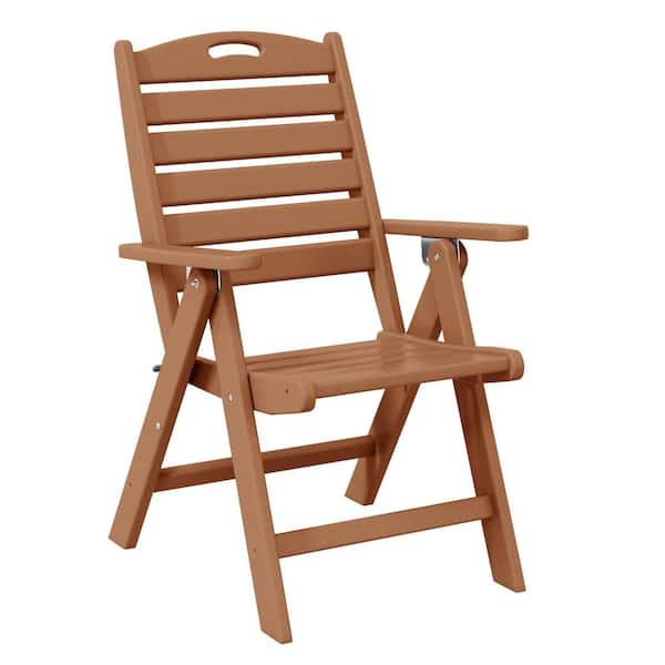 WESTIN OUTDOOR Laguna Outdoor Patio Folding Highback Dining Chair w/ Adjustable Recline in Teak
