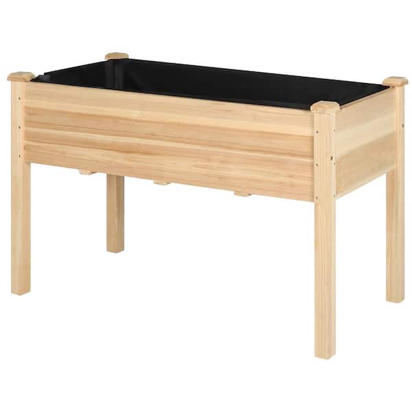 47 in. x 23 in. x 30 in. Wooden Raised Garden Bed with Liner