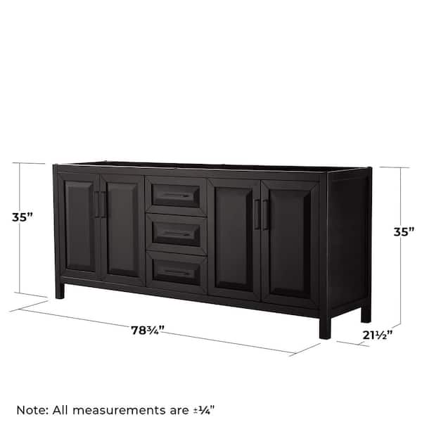 Wyndham Collection Daria 78.75-in Dark Espresso Bathroom Vanity Cabinet