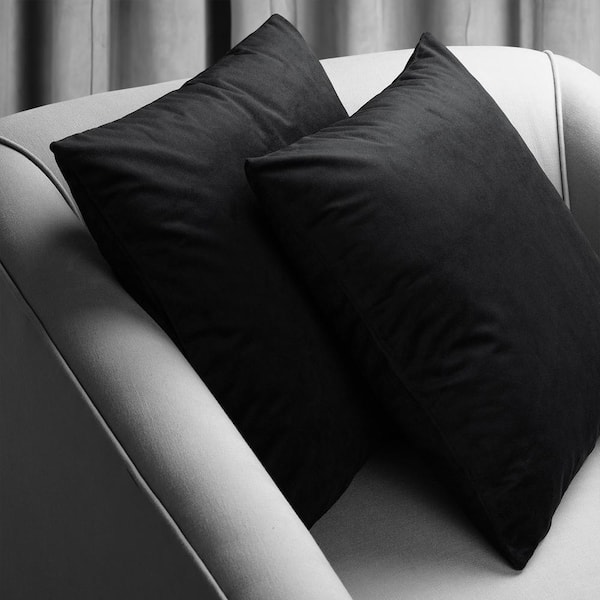 Velvet Black Throw Pillow Cover, Decorative Throw Pillows For Couch Sofa  Bed, Black Square Cushion Covers With Zipper Closure Pillow Insert Not  Included - Temu