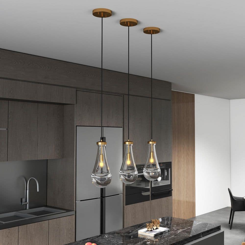 1-Light Modern Gold Dining Room Light Fixture Raindrop Chandelier Pendant Lights No Bulbs Included price history on PriceWatchPro