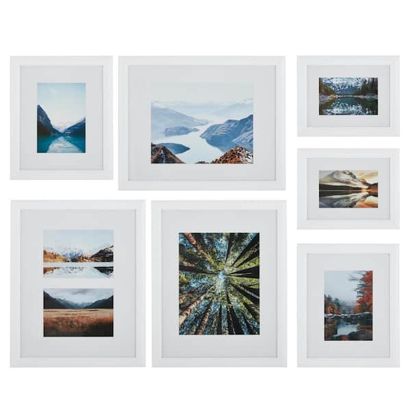 StyleWell White Contemporary Gallery Wall Frame Set (7-pieces)