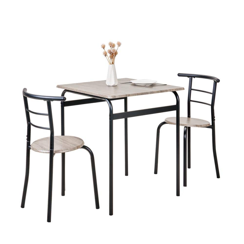 VECELO 3-Piece Modern Dining Set for 2 : Compact Kitchen Table with Chairs : Small Space ...