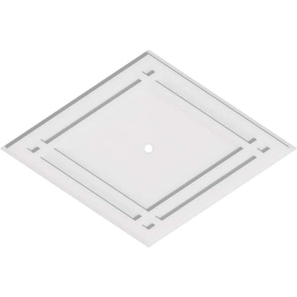 Ekena Millwork 36 in. W x 24 in. H x 1 in. ID x 1 in. P Diamond Architectural Grade PVC Contemporary Ceiling Medallion