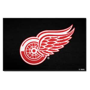 Detroit Red Wings Black 19 in. x 30 in. Starter Mat Accent Rug
