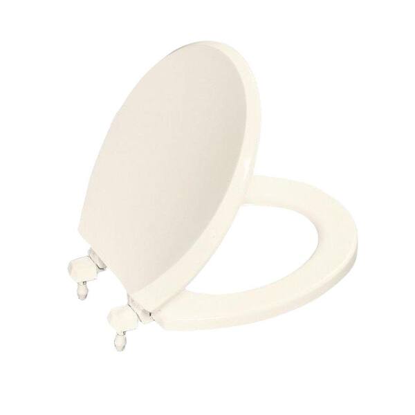 KOHLER Triko Deluxe Molded Round Closed Toilet Seat in Biscuit Satin