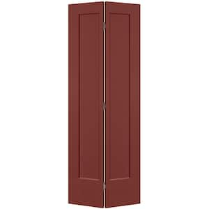 30 in. x 80 in. 1-Panel Lincoln Park Hollow Core Red Bluff Molded Composite Bi-Fold Door