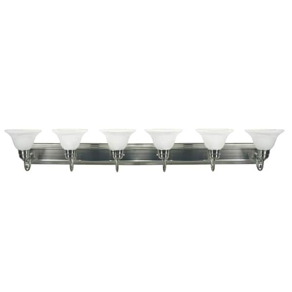 Monica 48 in. 6-Light Satin Nickel Vanity Light