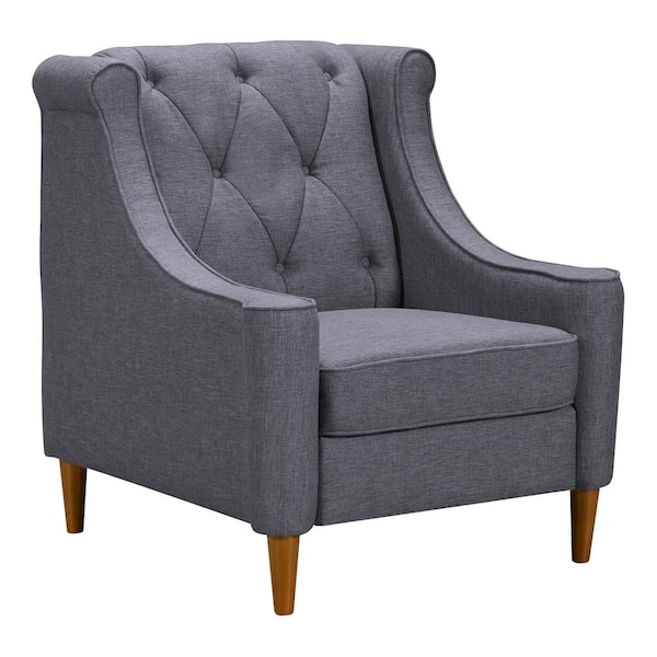 Armen Living Luxe Dark Grey Fabric Sofa Chair