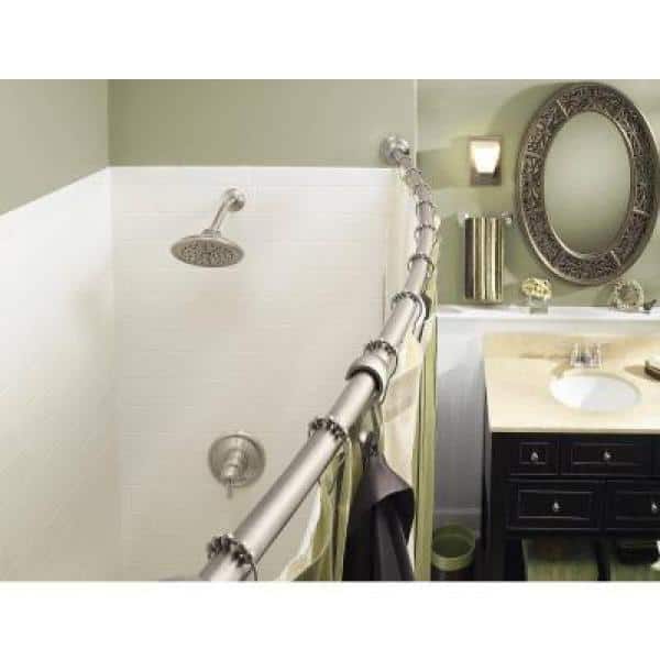 72 in. Adjustable Curved Shower Rod in Brushed Nickel