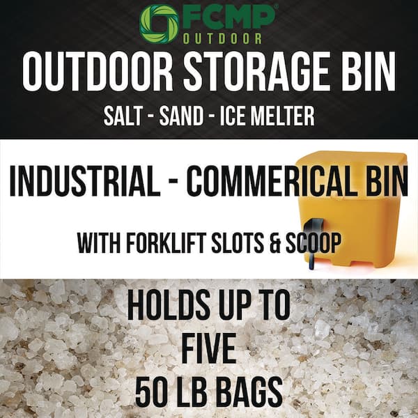 4.2 cu. ft. Outdoor Salt, Sand and Storage Bin with Scoop in Yellow
