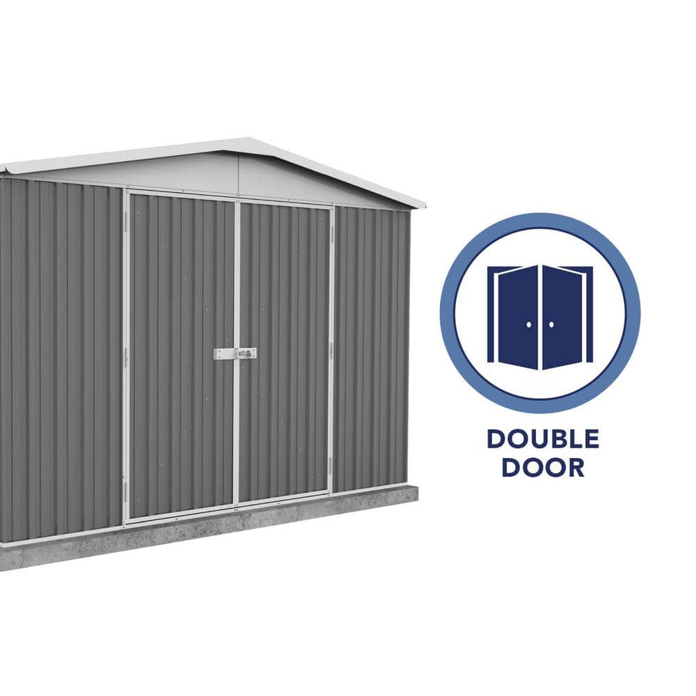 Absco Regent 10' x 12' Gray Galvanized Steel Storage Shed