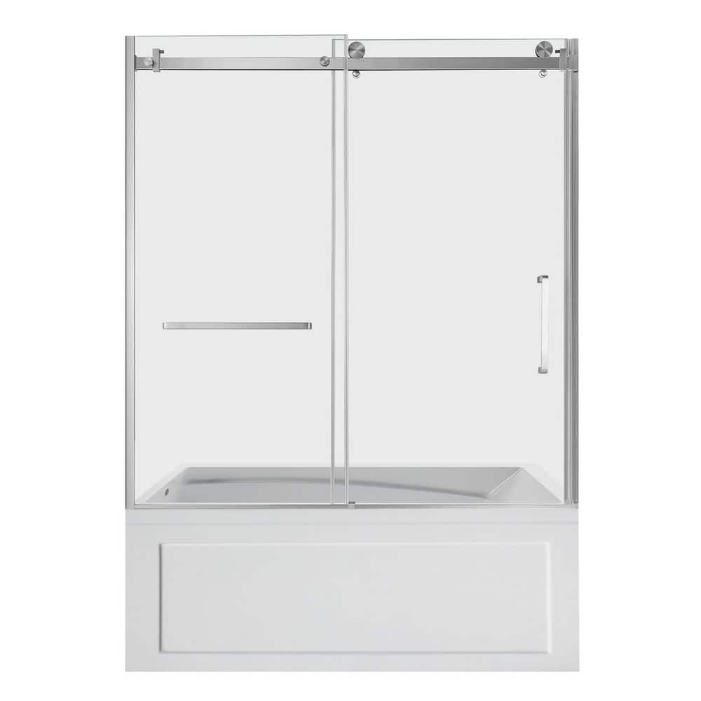 60 in. x 32 in. Acrylic Rectangular Alcove Soaking Bathtub with Left Drain in White/Brushed Nickel price history on PriceWatchPro
