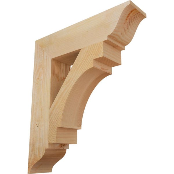 Ekena Millwork 6 in. x 30 in. x 26 in. Douglas Fir Merced Traditional Rough Sawn Bracket