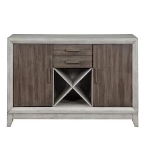 Abacus 54 in. 2-Tone Smoky Alabaster and Smoky Honey Finish Server with 2-Drawers