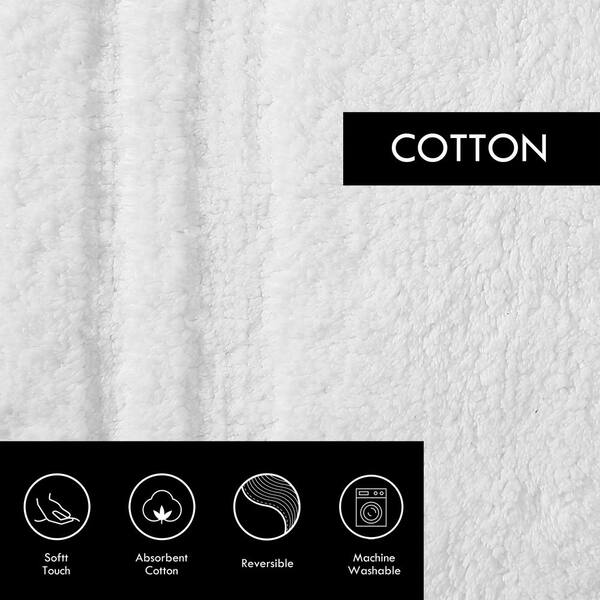 Vera Wang Eden Plush Pile Solid Reversible Cotton White 2 Piece Bath Rug  Set & Reviews