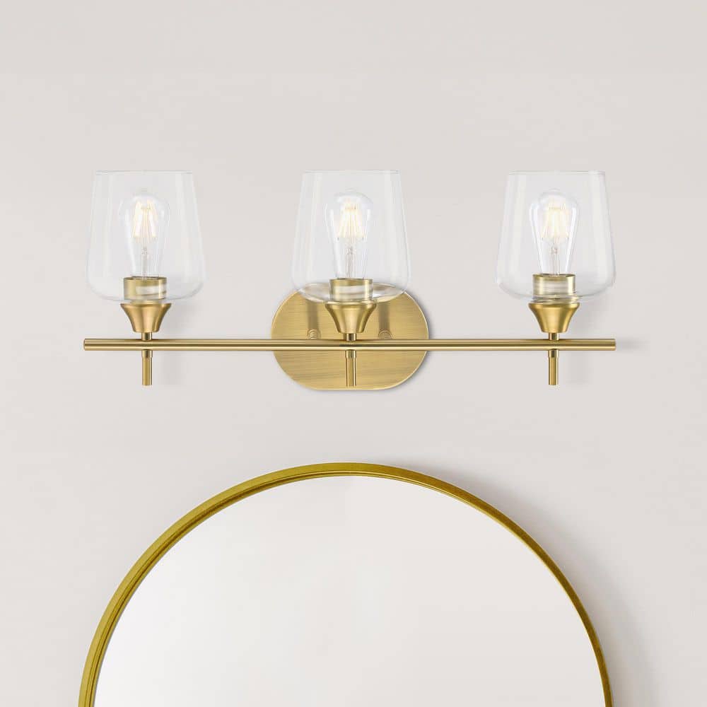 Pavlen 24 in. 3-Light Antique Brass Vanity Light for Bathrooms price history on PriceWatchPro