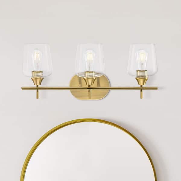 Pavlen 24 in. 3-Light Antique Brass Classic Vanity Light for Bathrooms