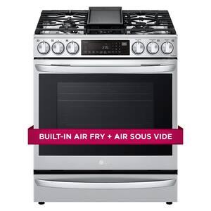 6.3 cu. ft. Smart Slide-In Gas Range with ProBake Convection & Air Sous Vide in PrintProof Stainless Steel
