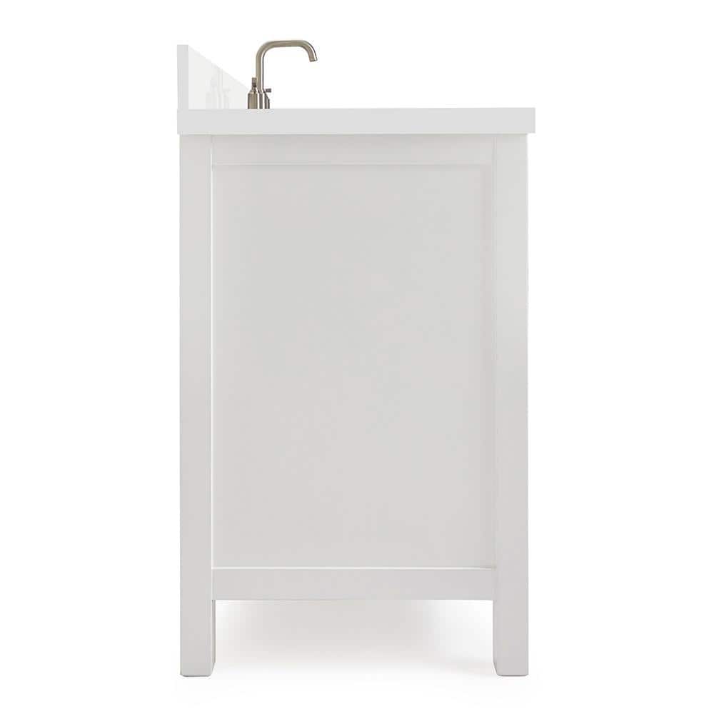 Cambridge 61" White Quartz Top Freestanding Single Vanity