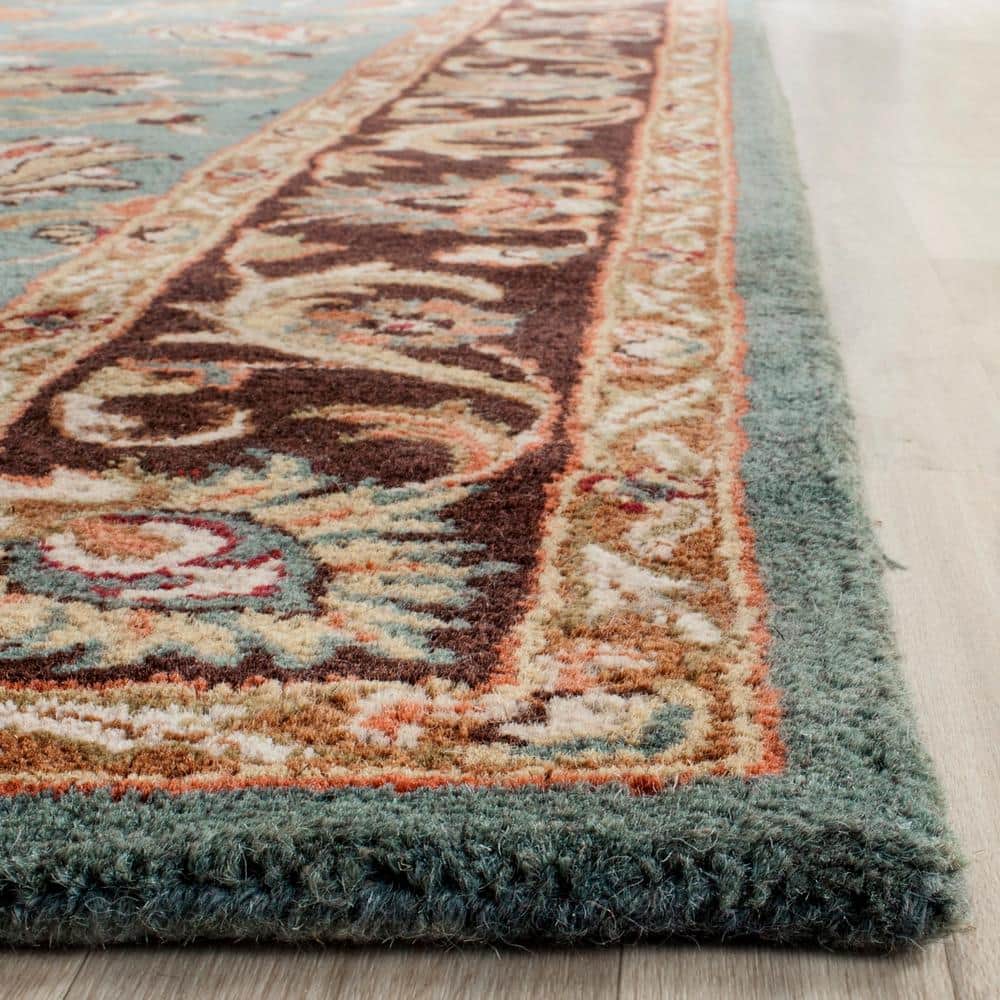 Heritage Blue and Brown Hand-Tufted Wool Area Rug