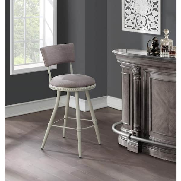 Boraam Benton White and Gray Bar Stool