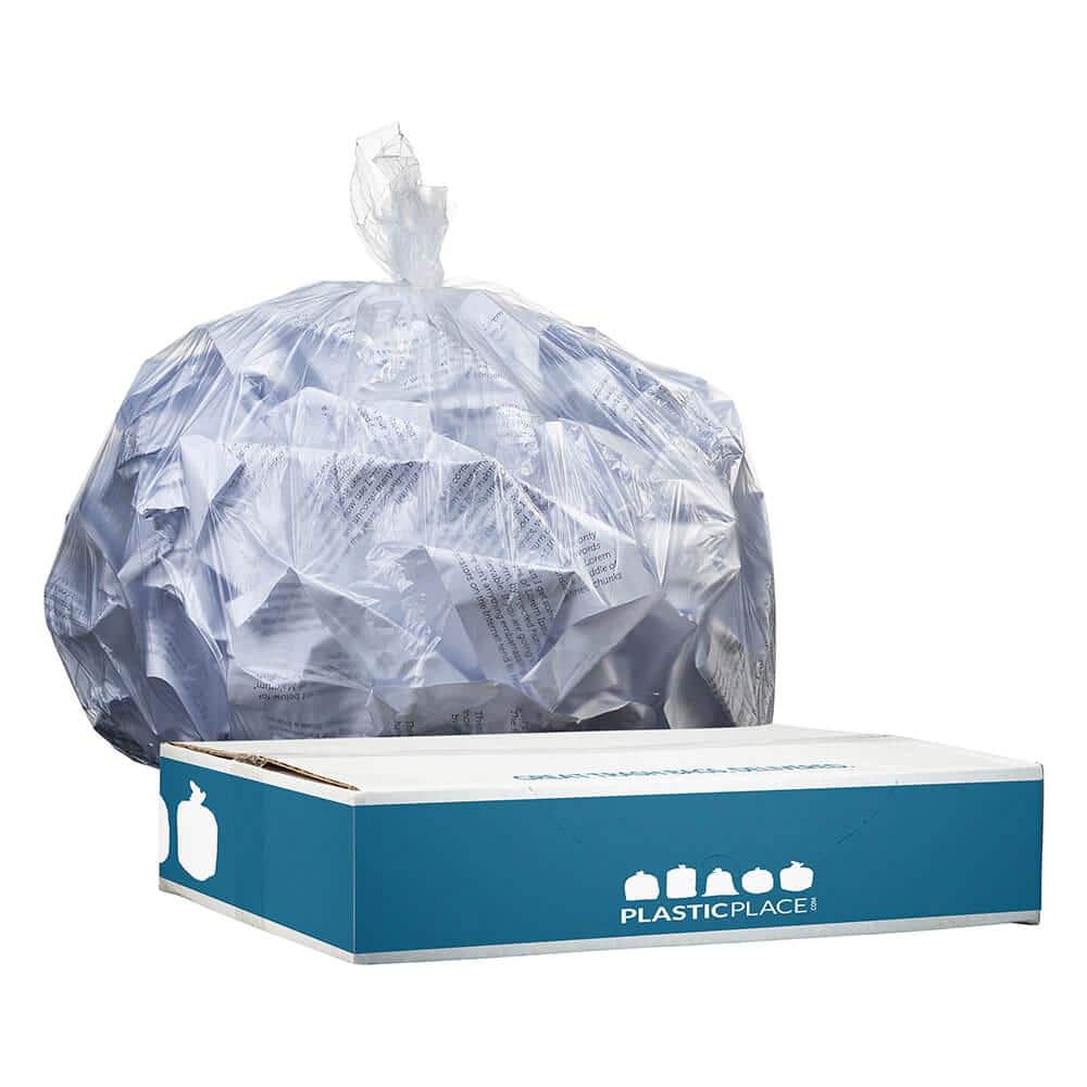 New Lot of 100 Garbage Bags Trash Can Liners Clear Frosted 7-10 gallon 