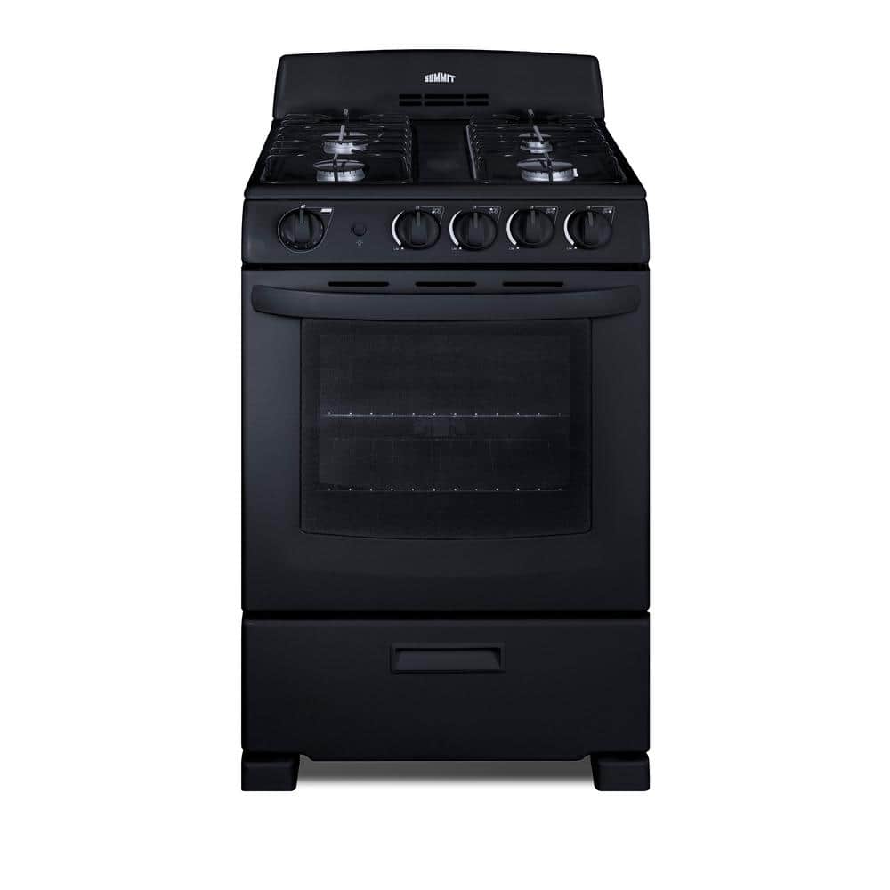 24" Black Stainless Steel Free-standing Gas Range