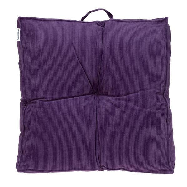 HomeRoots Purple Solid Polyester 24 in. x 24 in. Throw Pillow